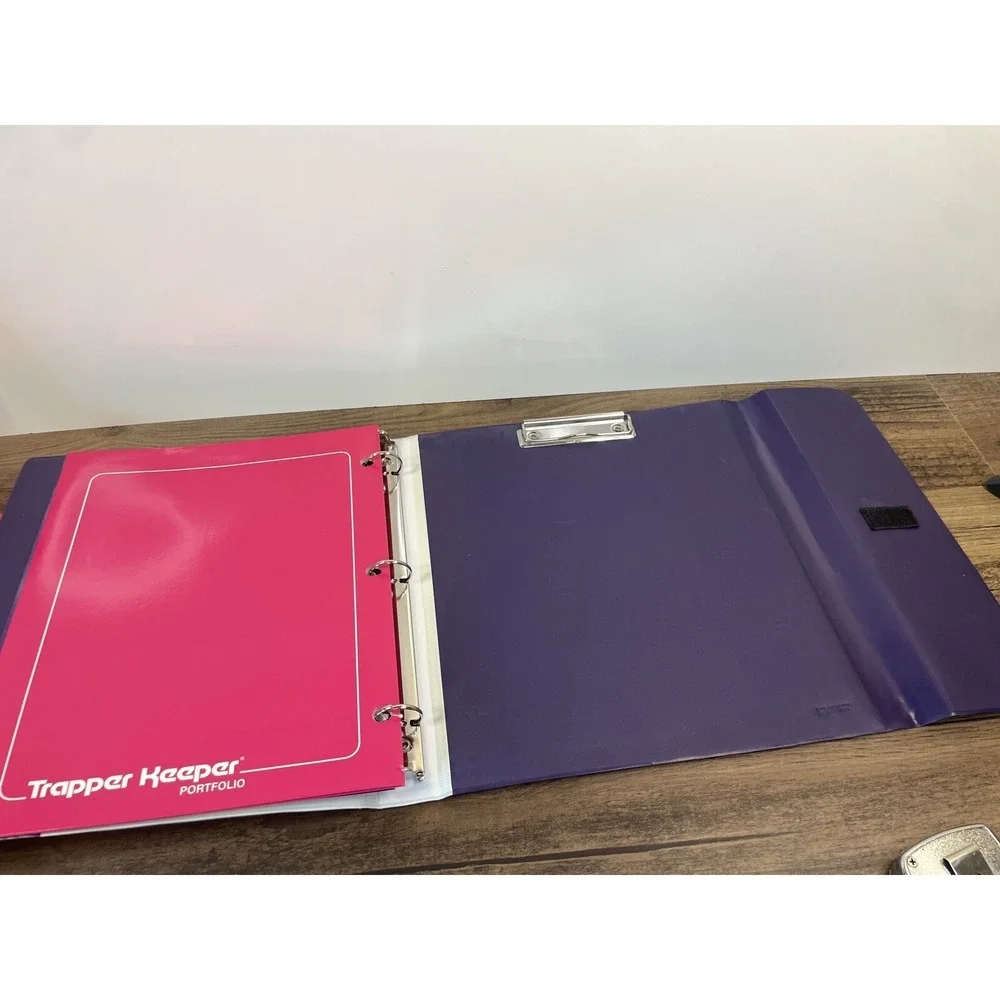 Vintage Trapper Keeper With 2 Folders Portfolios Neon Animal Leopard Tiger Print